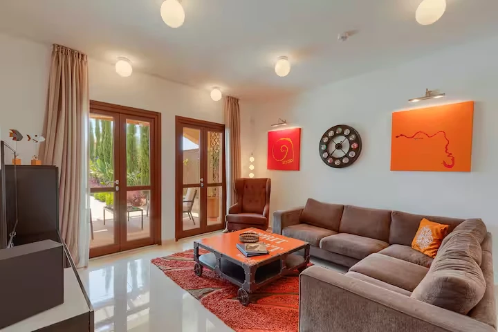 The bright living room at Villa AJ04